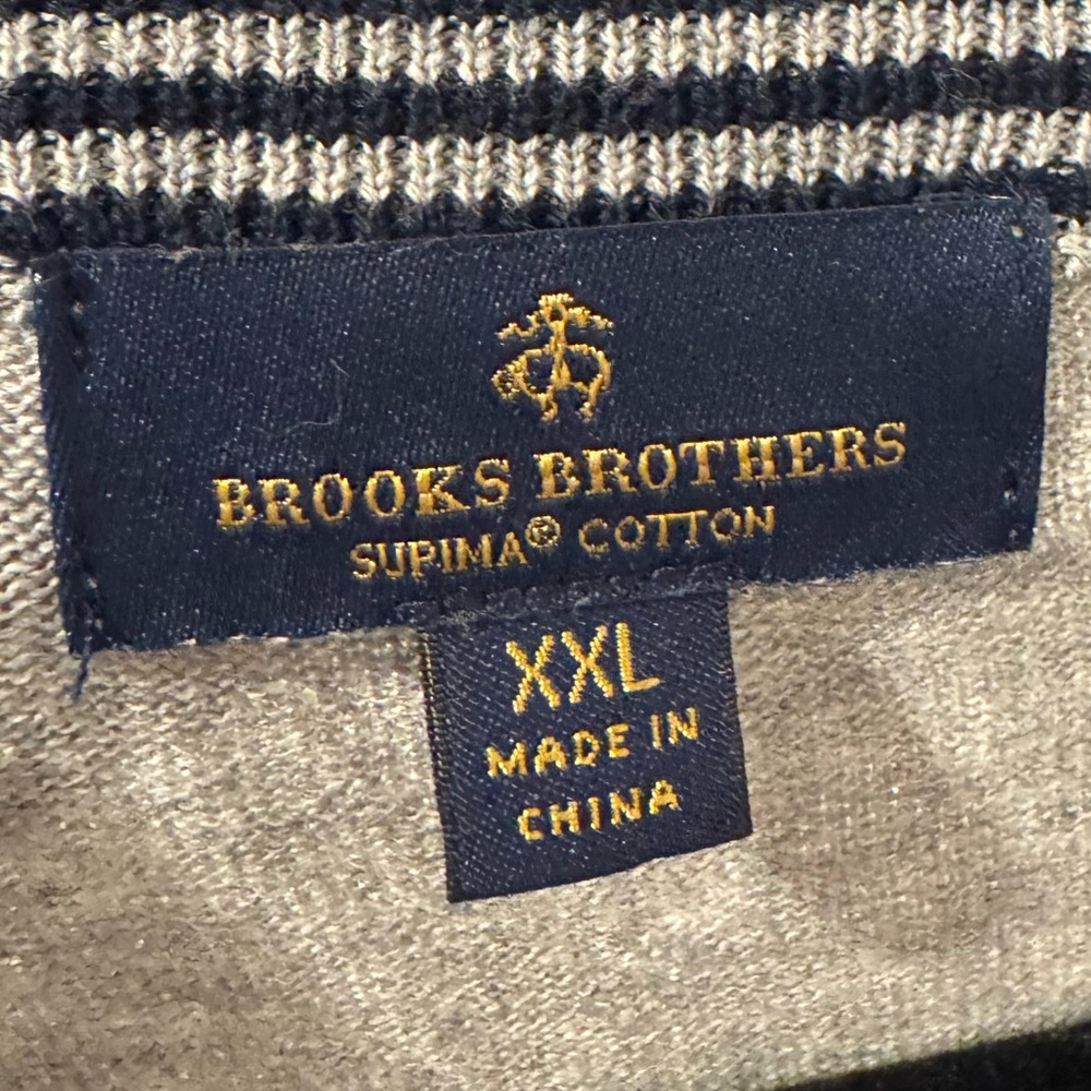 XXL Brooks Brothers Gray Half-Zip Sweater Supima Cotton - Picture 3 of 4